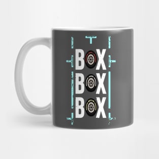 "Box Box Box" F1 Tyre Mug